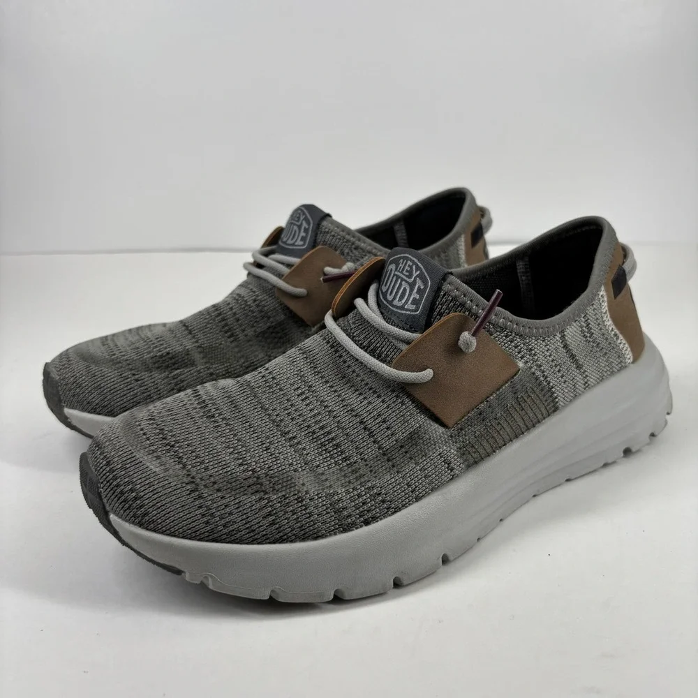 Hey Dude Sirocco M Men's 7 Grey Mix Knit Casual Comfort Slip-On Sneakers Loafers